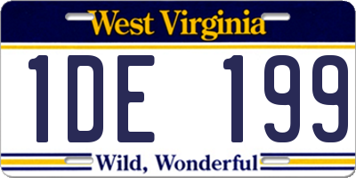 WV license plate 1DE199