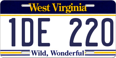 WV license plate 1DE220