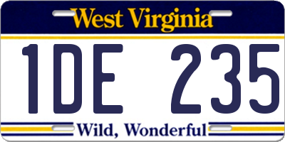 WV license plate 1DE235