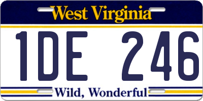 WV license plate 1DE246