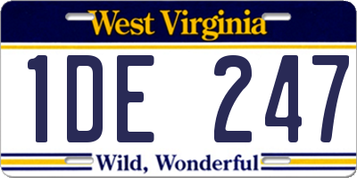 WV license plate 1DE247