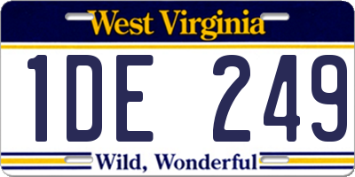 WV license plate 1DE249