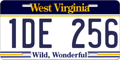 WV license plate 1DE256