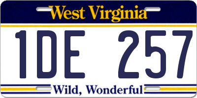 WV license plate 1DE257