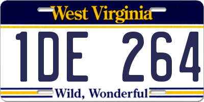 WV license plate 1DE264
