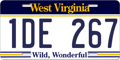 WV license plate 1DE267