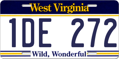 WV license plate 1DE272