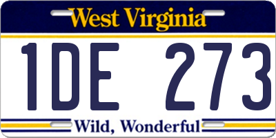 WV license plate 1DE273