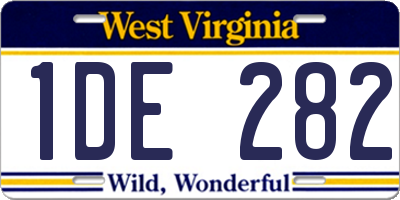 WV license plate 1DE282