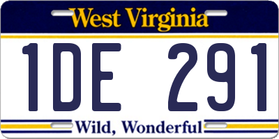 WV license plate 1DE291