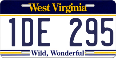 WV license plate 1DE295