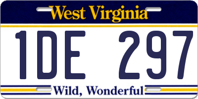 WV license plate 1DE297