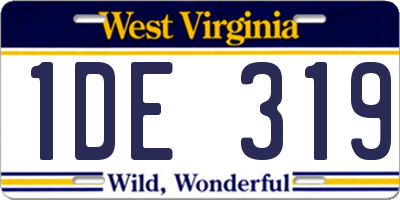 WV license plate 1DE319