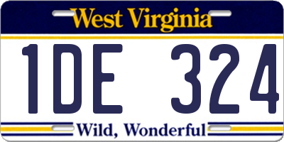 WV license plate 1DE324