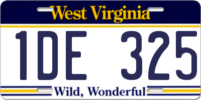 WV license plate 1DE325