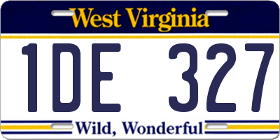WV license plate 1DE327