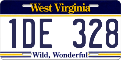 WV license plate 1DE328