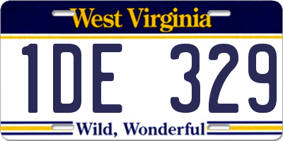 WV license plate 1DE329