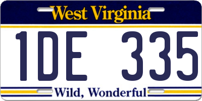 WV license plate 1DE335