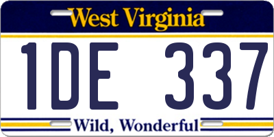 WV license plate 1DE337