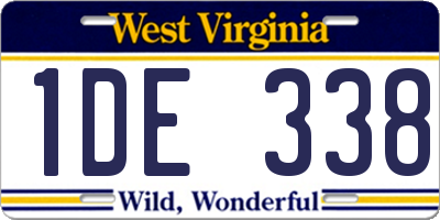 WV license plate 1DE338