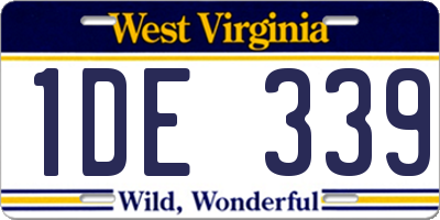 WV license plate 1DE339