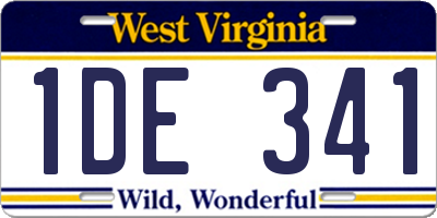 WV license plate 1DE341