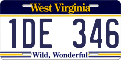 WV license plate 1DE346