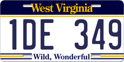 WV license plate 1DE349