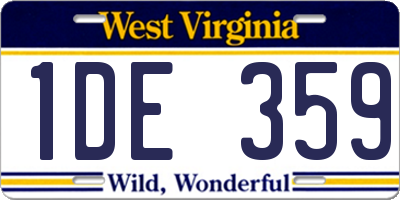 WV license plate 1DE359