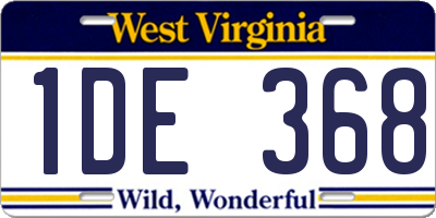 WV license plate 1DE368