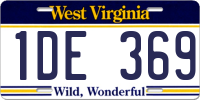 WV license plate 1DE369