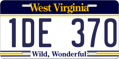WV license plate 1DE370