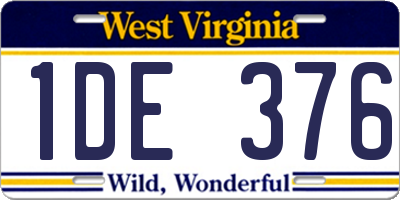 WV license plate 1DE376
