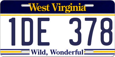 WV license plate 1DE378
