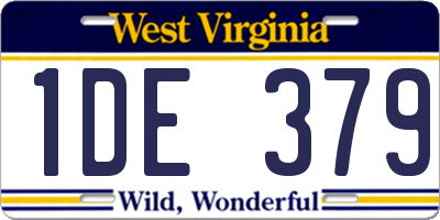 WV license plate 1DE379