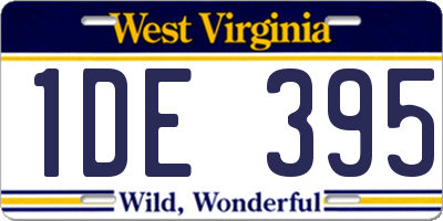 WV license plate 1DE395