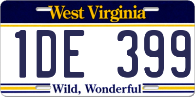WV license plate 1DE399