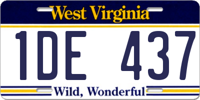 WV license plate 1DE437