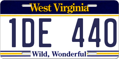 WV license plate 1DE440