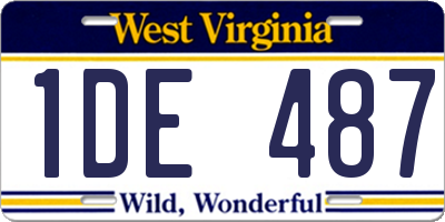 WV license plate 1DE487