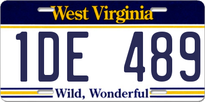 WV license plate 1DE489