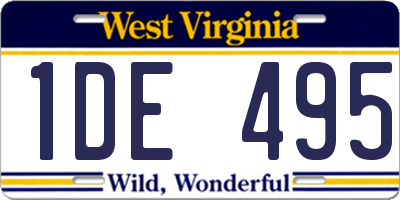 WV license plate 1DE495