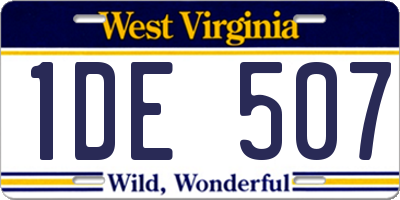 WV license plate 1DE507