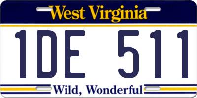 WV license plate 1DE511