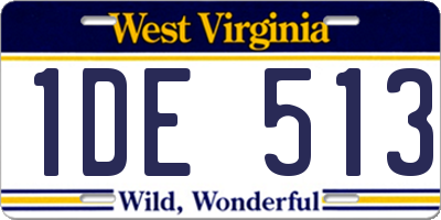 WV license plate 1DE513