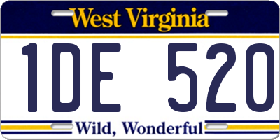 WV license plate 1DE520