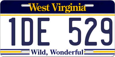 WV license plate 1DE529