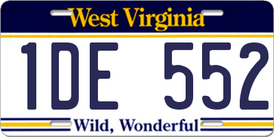 WV license plate 1DE552