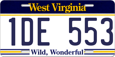 WV license plate 1DE553